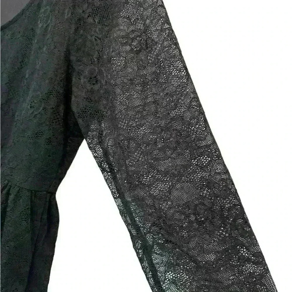 TORRID SUPER SOFT BABYDOLL LACE SCOOP NECK TUNIC 3/4 SLEEVE Black Sz.10 NWOT - Picture 4 of 12